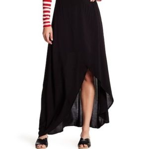 Love, Fire Black Faux Wrap Skirt Sz S